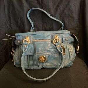 Coach teal leather shoulder bag